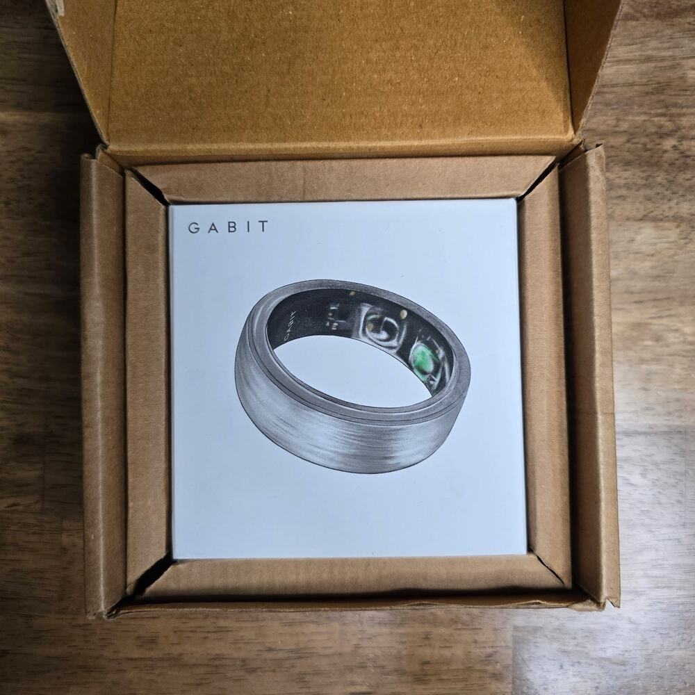 Gabit Smart Ring Wearable Health Tracker Silver Smart‎ Fitness Ring w/Box size14